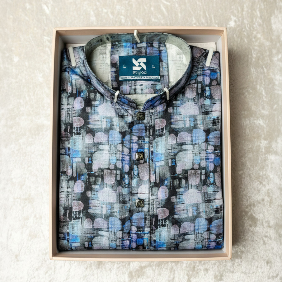Signature Blue Premium Panjabi for Eid - Stylad